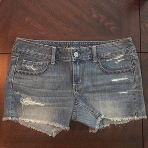 AE Distressed Jeweled Midi Shorts